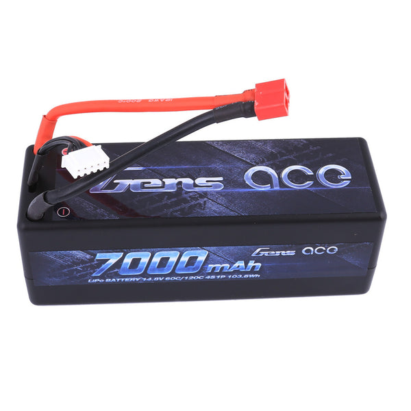 Gens Ace 4S 7200mAh 14.8V 60C Hardcase/Hardwired LiPo Battery (Deans)
