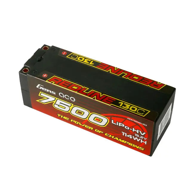 Gens Ace 4S Redline 7500mAh 15.2V 130C Hardcase/5mm bullet HV LiPo Battery (Deans) Gens Ace