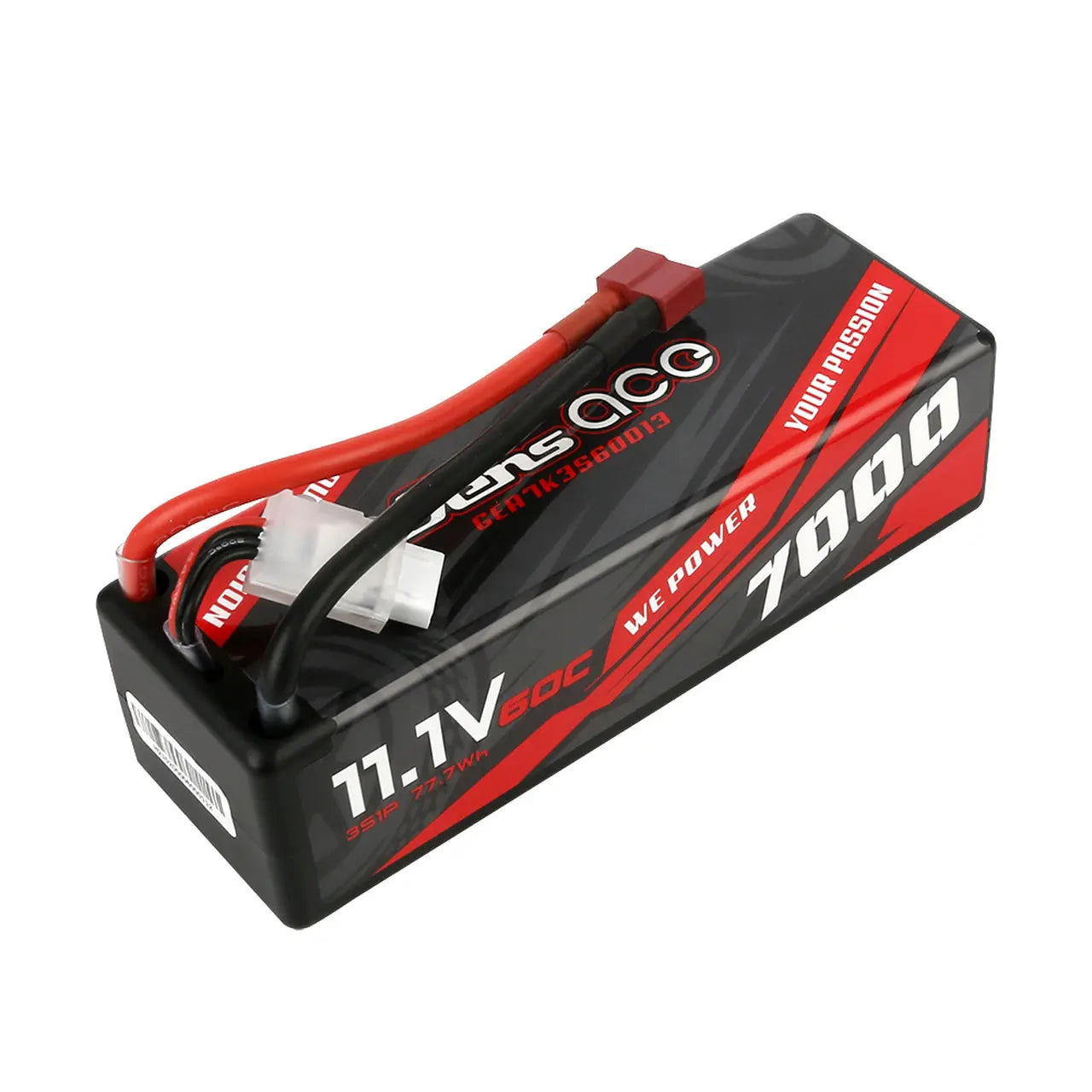 Gens Ace 3S 7000mAh 11.1V 60C Hardcase/Hardwired LiPo Battery (Deans) Gens Ace