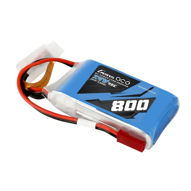 Gens Ace 2S 800mAh 7.4V 45C Soft Case LiPo Battery (JST) Gens Ace