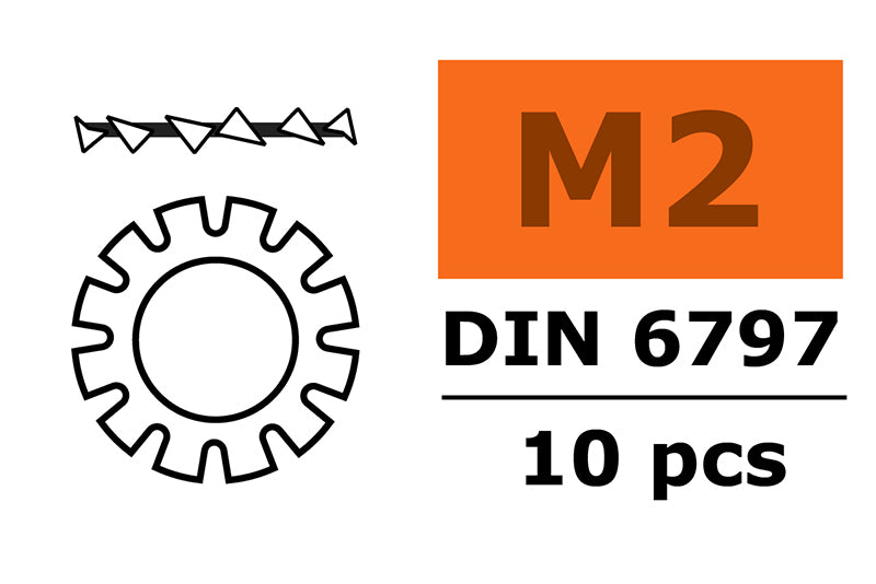 G-Force Locking Washer M2 - Galvanized Steel (10)