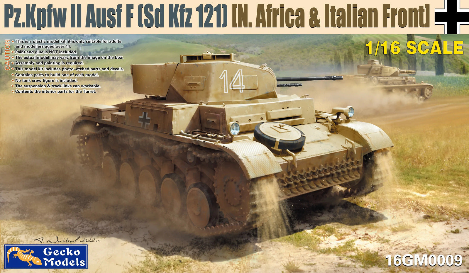Gecko 1/16 Pz.kpfw II (Sd.Kfz. 121) Ausf. F Plastic Model Kit