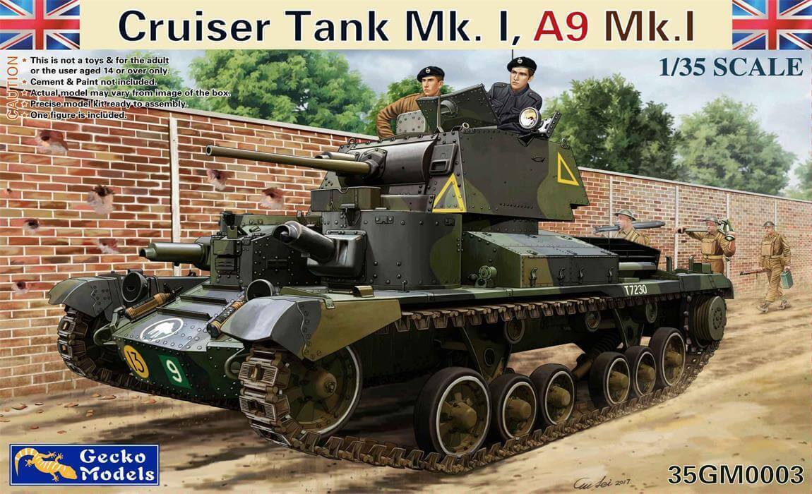 GM35003 Gecko 1/35 Cruiser Tank Mk. I, A9 Mk.1  Plastic Model Kit Gecko