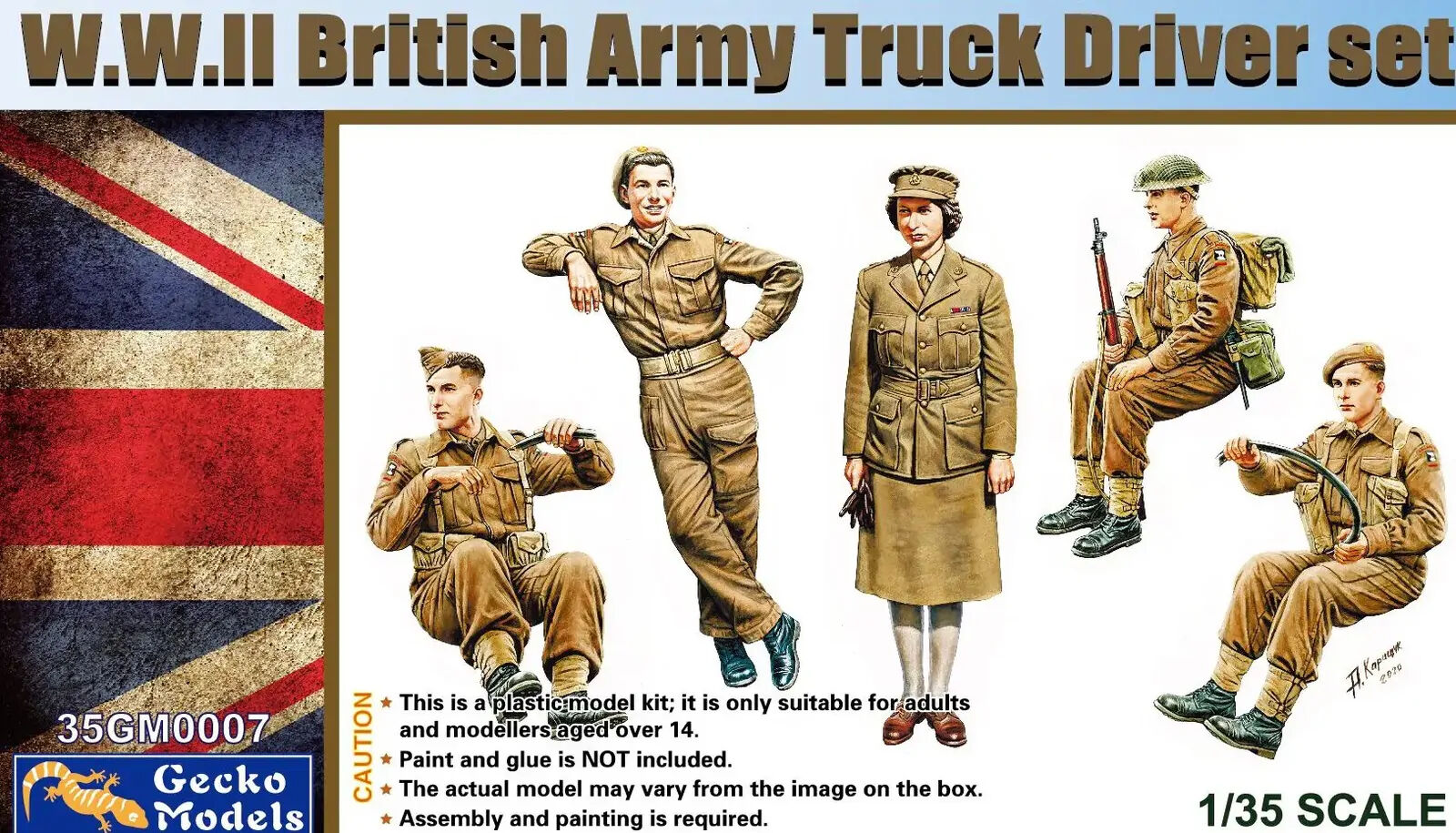 Gecko 1/35 WW II British Army Truck Driver Set Plastic Model Kit