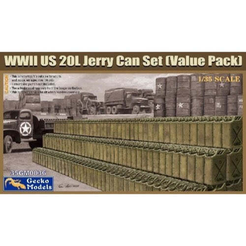 GM35036 Gecko 1/35 WWII US 20L Jerry Can Set Plastic Model Kit