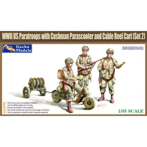 GM35042 Gecko 1/35 M53 Scooter Cushman w-RL-35 Cable Reel Cart Plastic Model Kit