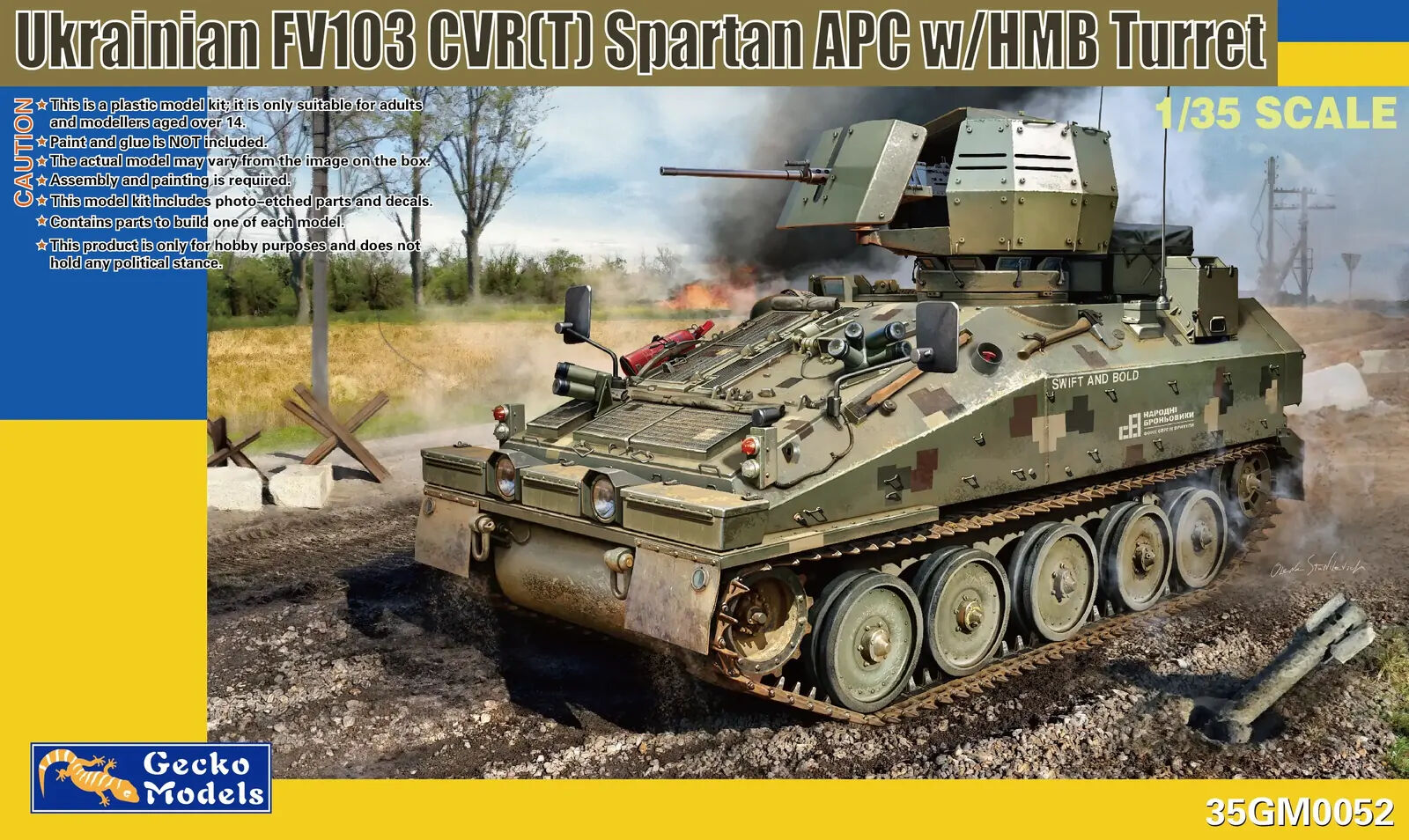 Gecko 1/35 FV103 CVR(T) Spartan w/Extra Armored HB Gun Turret Plastic Model Kit
