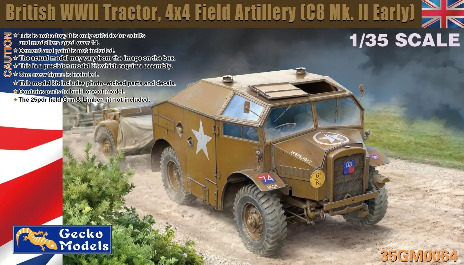 Gecko 1/35 British WWII Tractor, 4x4 Field Artillery C8 Mk. II Early