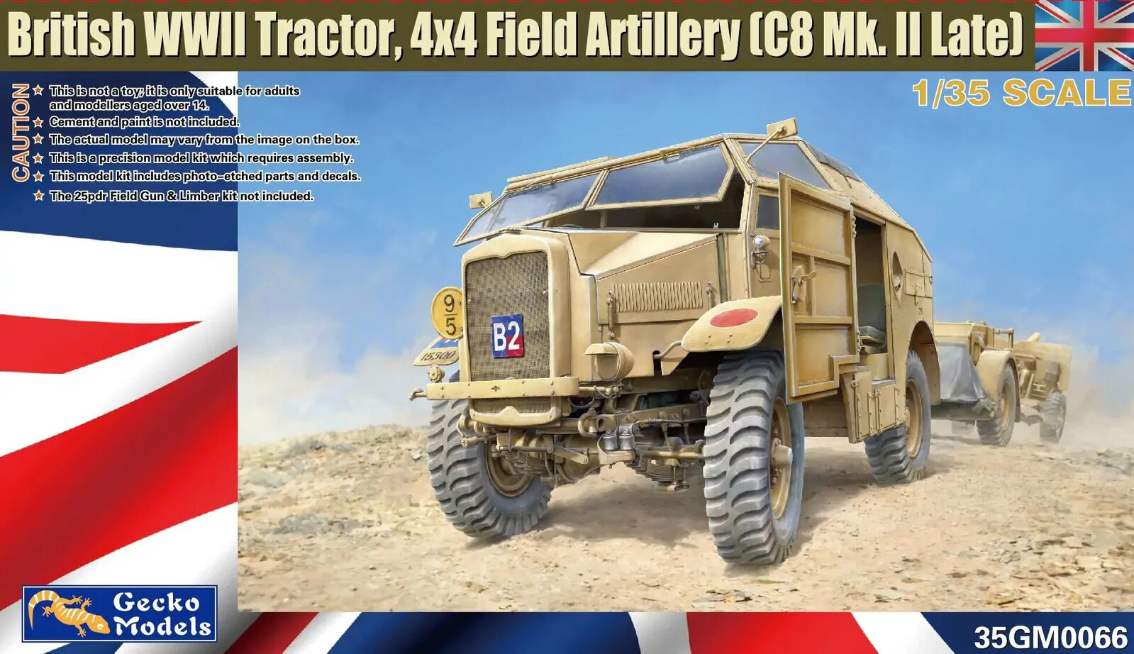 Gecko 1/35 British WWII Tractor, 4x4 Field Artillery C8 Quad Mk. II Late Plastic Model Kit
