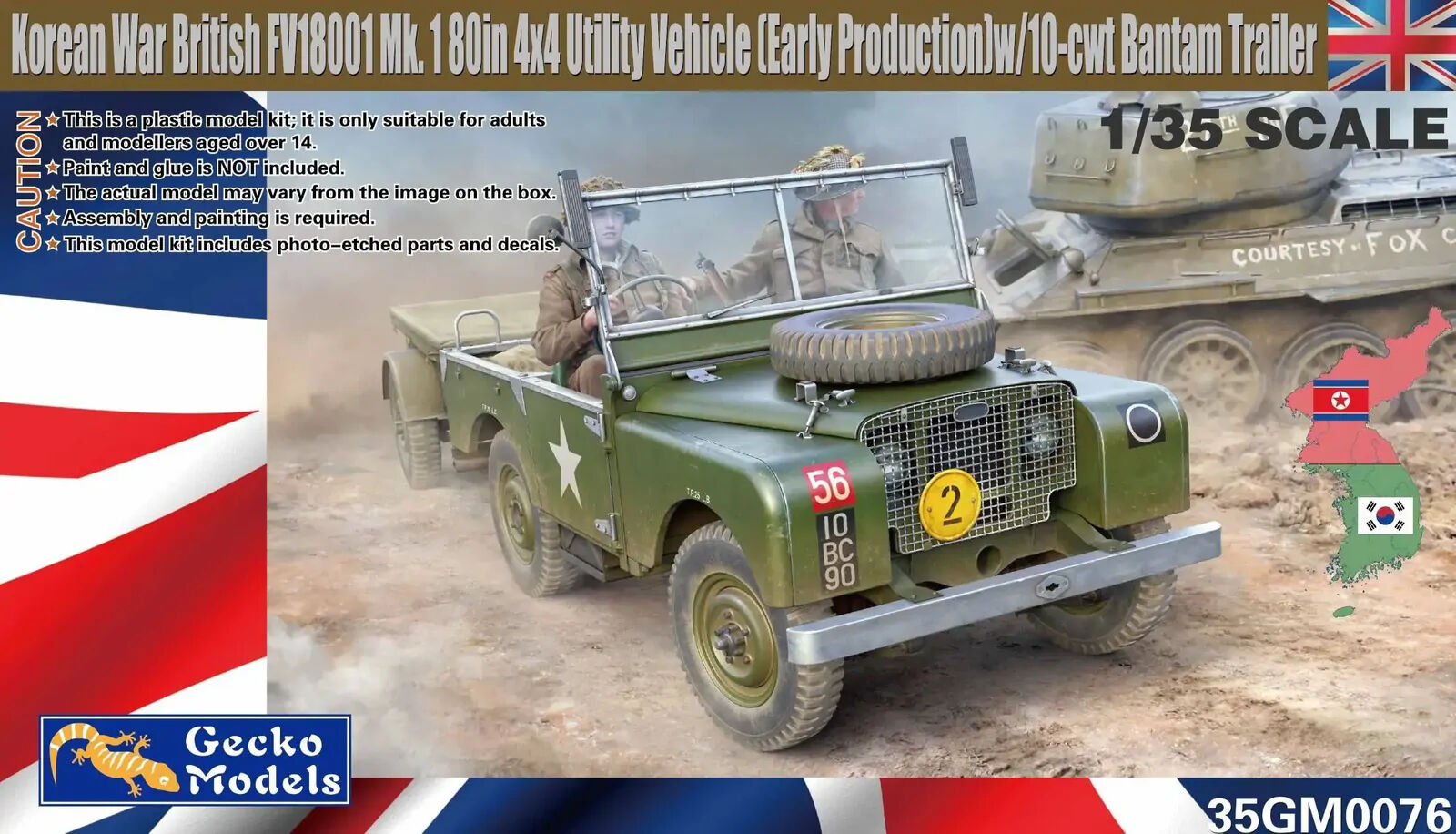Gecko 1/35 Korean War British FV18001 Mk. 1 80in 4x4 Utility Vehicle Plastic Model Kit