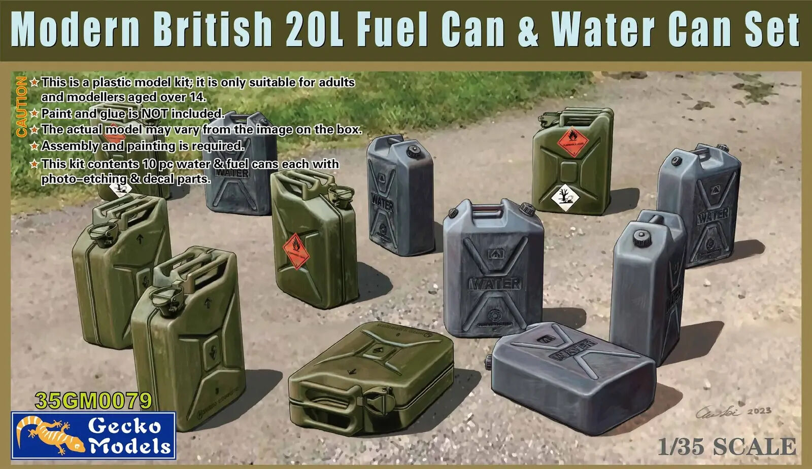Gecko 1/35 Modern British 20L Fuel Can & Water Can Set Plastic Model Kit