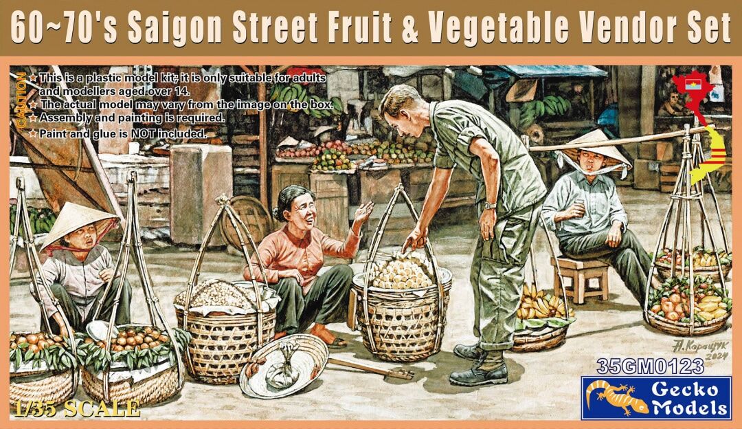 Gecko 1/35 60€™~70€™s Saigon Greengrocer Figure Set Plastic Model Kit