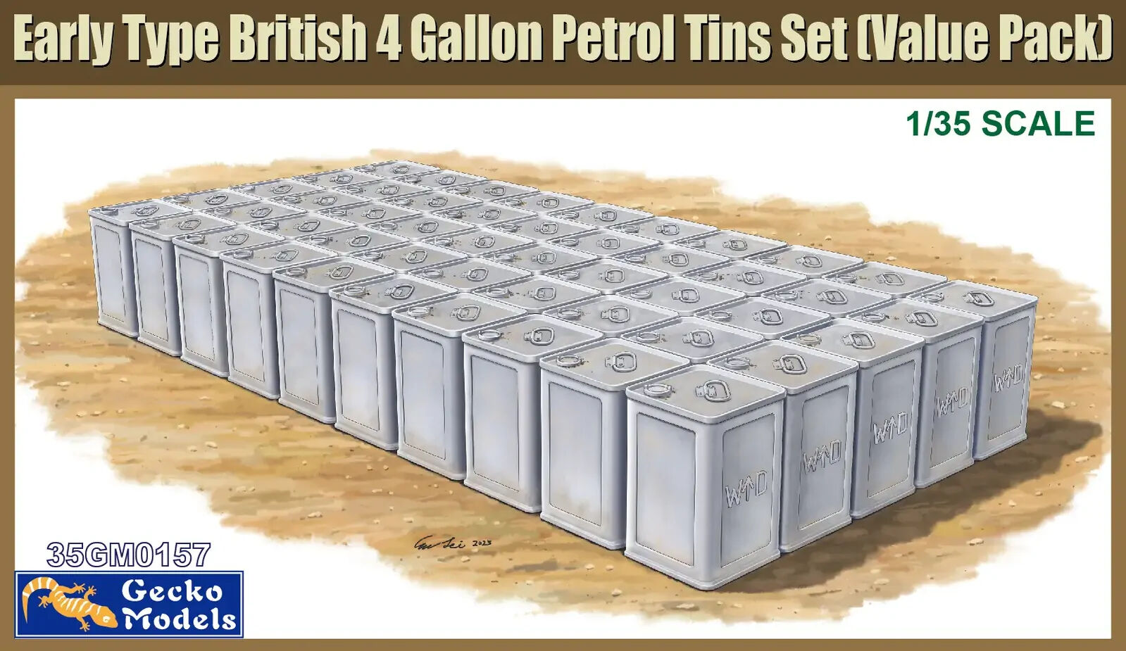 Gecko 1/35 Early Type British 4 Gallon Flimsies Petrol Tins Set Plastic Model Kit