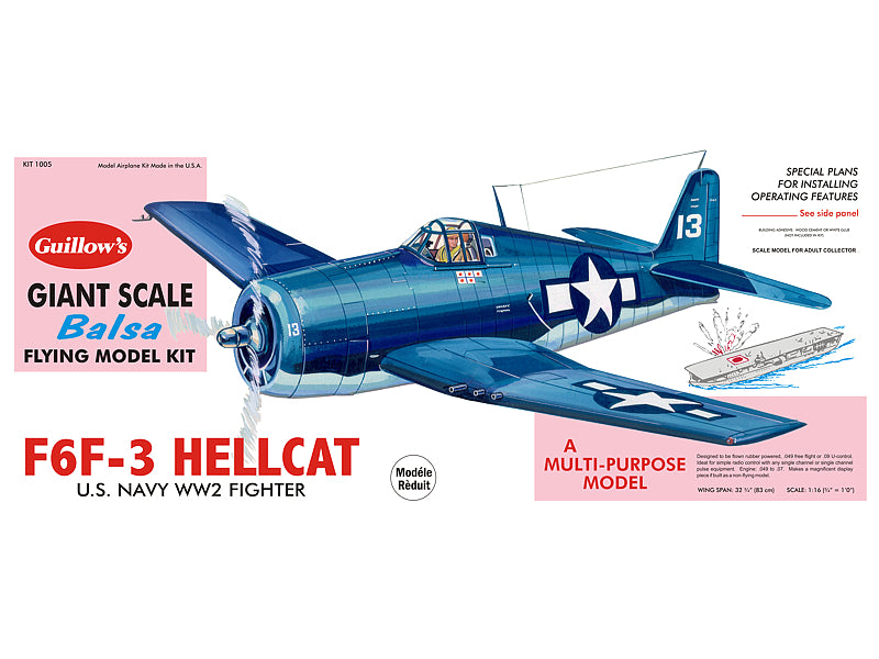 Guillow's Hellcat Balsa Plane Model Kit