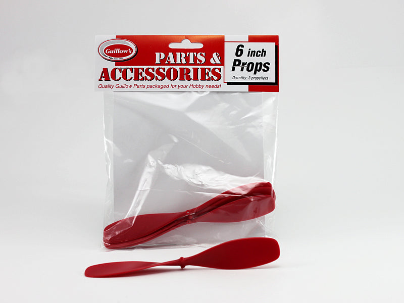 GUI-118 Guillow's 6 Plastic Propeller (3 propellers) Accessories Pack Guillows