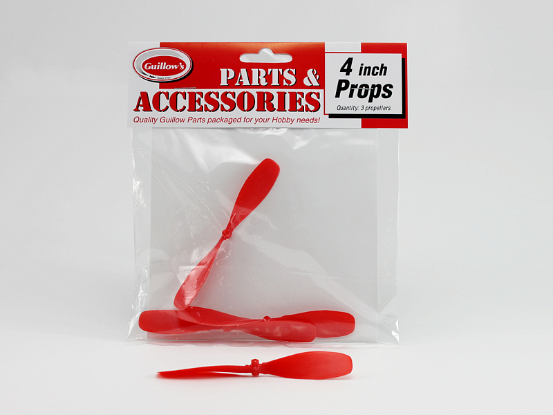 GUI-125 Guillow's 4 Plastic Propeller (3 propellers) Accessories Pack Guillows