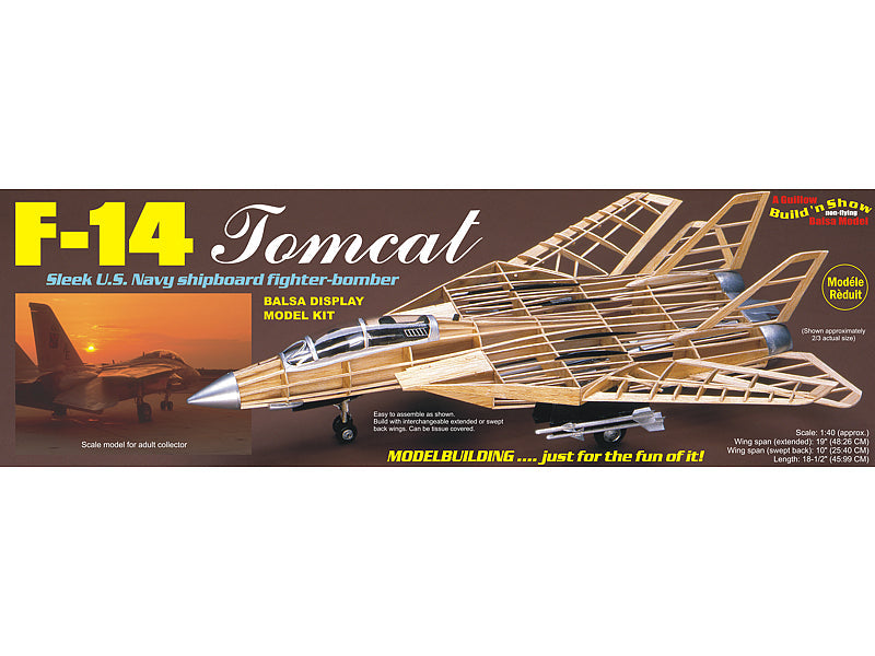 GUI-1402 Guillow's F-14 Tomcat Balsa Plane Model Kit Guillows