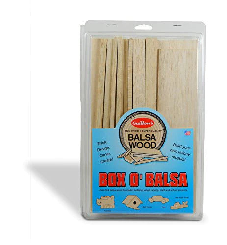 GUI-15 Guillow's Box O'Balsa, Large (random sizes, 3 lb box) Accessories Pack Guillows