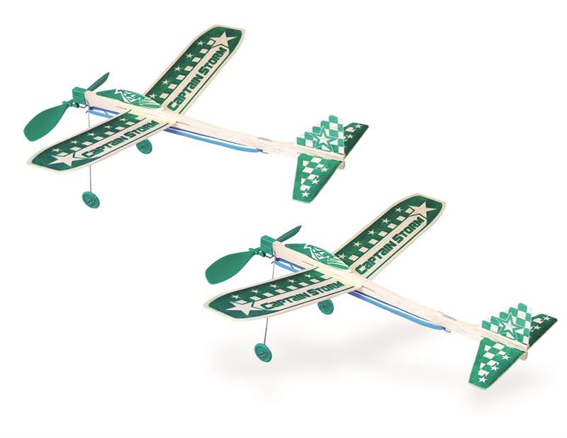 GUI-44T Guillow's Captain Storm Twin Pack Balsa Glider Guillows