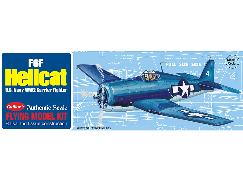 GUI-503 Guillow's Hellcat Balsa Plane Model Kit Guillows