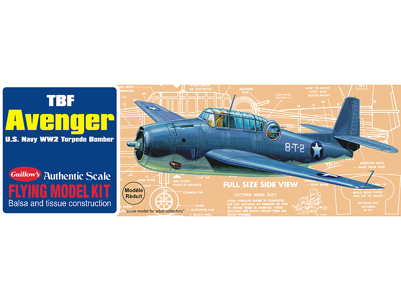 GUI-509 Guillow's Avenger Balsa Plane Model Kit Guillows