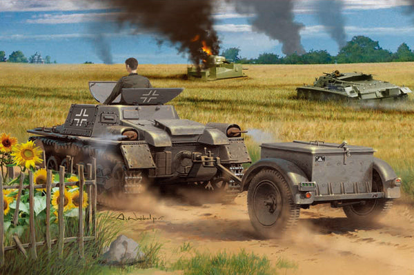 HB80146 HobbyBoss 1/35 Munitionsschlepper auf Panzerkampfwagen I Ausf A with Ammo Trailer Model Kit [80146]