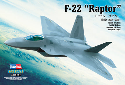 HB80210 HobbyBoss 1/72 F-22A "Raptor" Plastic Model Kit [80210] HobbyBoss
