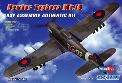 HB80232 HobbyBoss 1/72 Hawker Typhoon Mk.IB Fighter Plastic Model Kit [80232]