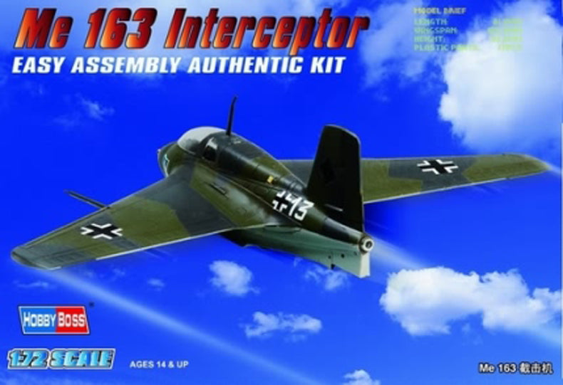 HB80238 HobbyBoss 1/72 Germany Me163 Fighter Plastic Model Kit [80238]