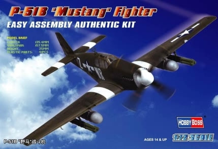 HB80242 HobbyBoss 1/72 P-51B Mustang Fighter Plastic Model Kit [80242]