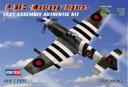 HB80243 HobbyBoss 1/72 P-51C Mustang Fighter Plastic Model Kit [80243]