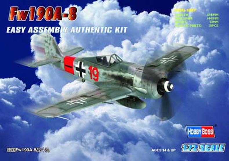 HB80244 HobbyBoss 1/72 Germany Fw190A-8 Fighter Plastic Model Kit [80244] HobbyBoss