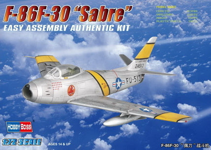 HB80258 HobbyBoss 1/72 F-86F-30 Sabre Fighter Plastic Model Kit [80258]