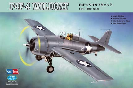 HB80328 HobbyBoss 1/48 F4F-4 Wildcat Fighter Plastic Model Kit [80328] HobbyBoss