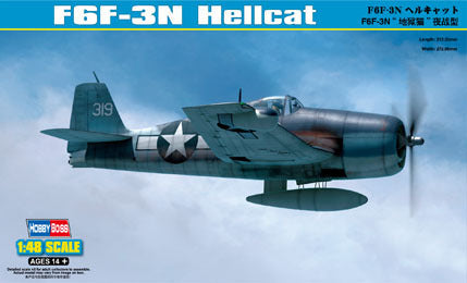 HB80340 HobbyBoss 1/48 F6F-3N Hellcat Plastic Model Kit [80340] HobbyBoss