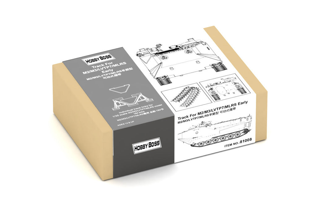 HB81008 HobbyBoss 1/35 Track For M2/M3/LVTP7/MLRS Early Plastic Model Kit [81008] HobbyBoss