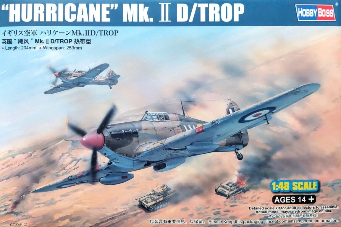 HobbyBoss 1/48 Hawker Hurricane Mk.IId/Trop Plastic Model Kit [81780]