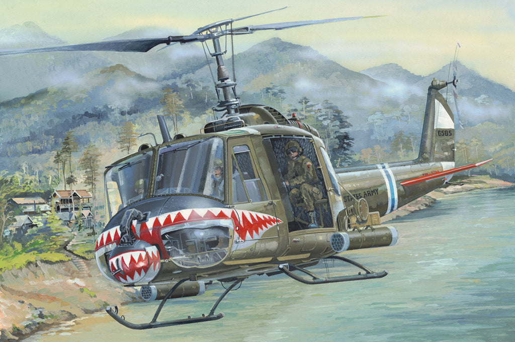 HB81806 HobbyBoss 1/18 UH-1 Huey B Plastic Model Kit [81806] HobbyBoss