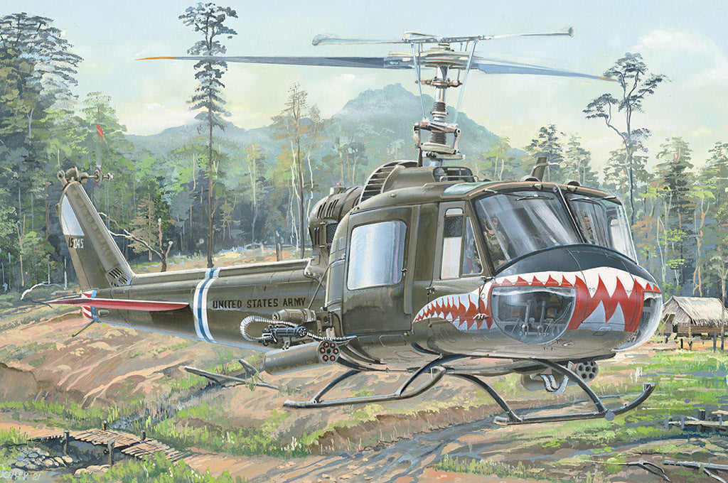 HB81807 HobbyBoss 1/18 UH-1 Huey B/C Plastic Model Kit [81807] *Aus Decals* HobbyBoss