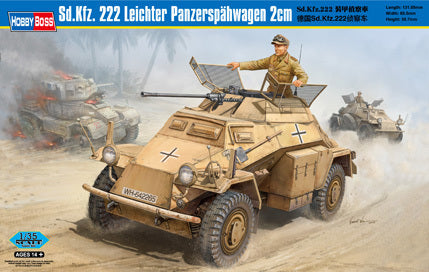HB82442 HobbyBoss 1/35 Sd.Kfz. 222 Leichter Panzerspahwagen 2cm Plastic Model Kit [82442] HobbyBoss