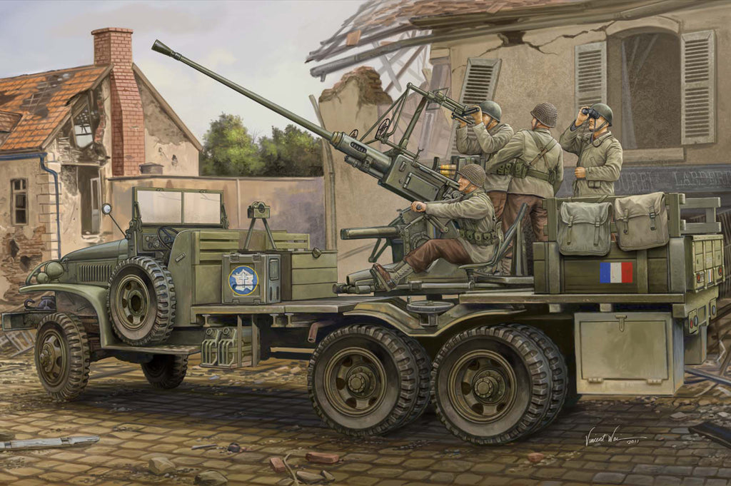 HB82459 HobbyBoss 1/35 GMC Bofors 40mm Gun Plastic Model Kit [82459] HobbyBoss