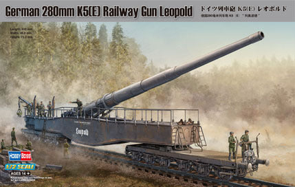 HB82903 HobbyBoss 1/72 German 280mm K5(E) Railway Gun Leopold Plastic Model Kit [82903] HobbyBoss