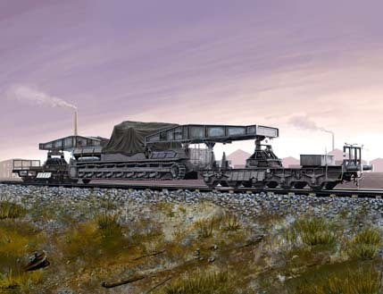 HB82906 HobbyBoss 1/72 German Rail Transporter for Karl-Geraet Plastic Model Kit [82906] HobbyBoss