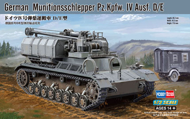 HB82907 HobbyBoss 1/72 German Munitionsschlepper Pz.Kpfw. IV Ausf. D/E Plastic Model Kit [82907] HobbyBoss