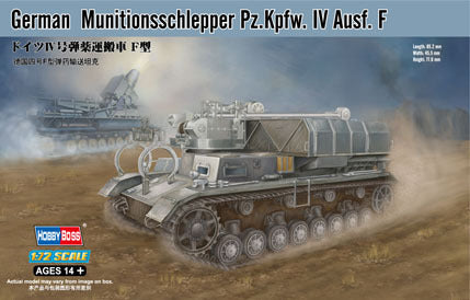 HB82908 HobbyBoss 1/72 German Munitionsschlepper Pz.Kpfw. IV Ausf. F Plastic Model Kit [82908] HobbyBoss