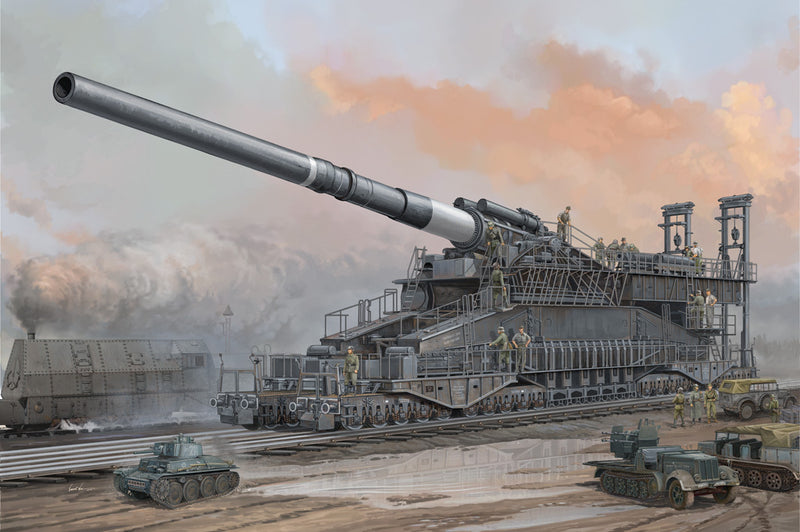 HB82911 HobbyBoss 1/72 German 80cm K(E) Railway Gun "Dora" Plastic Model Kit [82911]