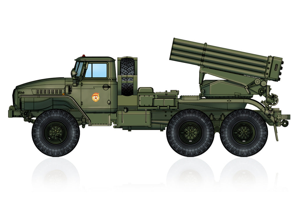 HB82931 HobbyBoss 1/72 Russian BM-21 Grad Multiple Rocket Launcher Plastic Model Kit [82931] HobbyBoss