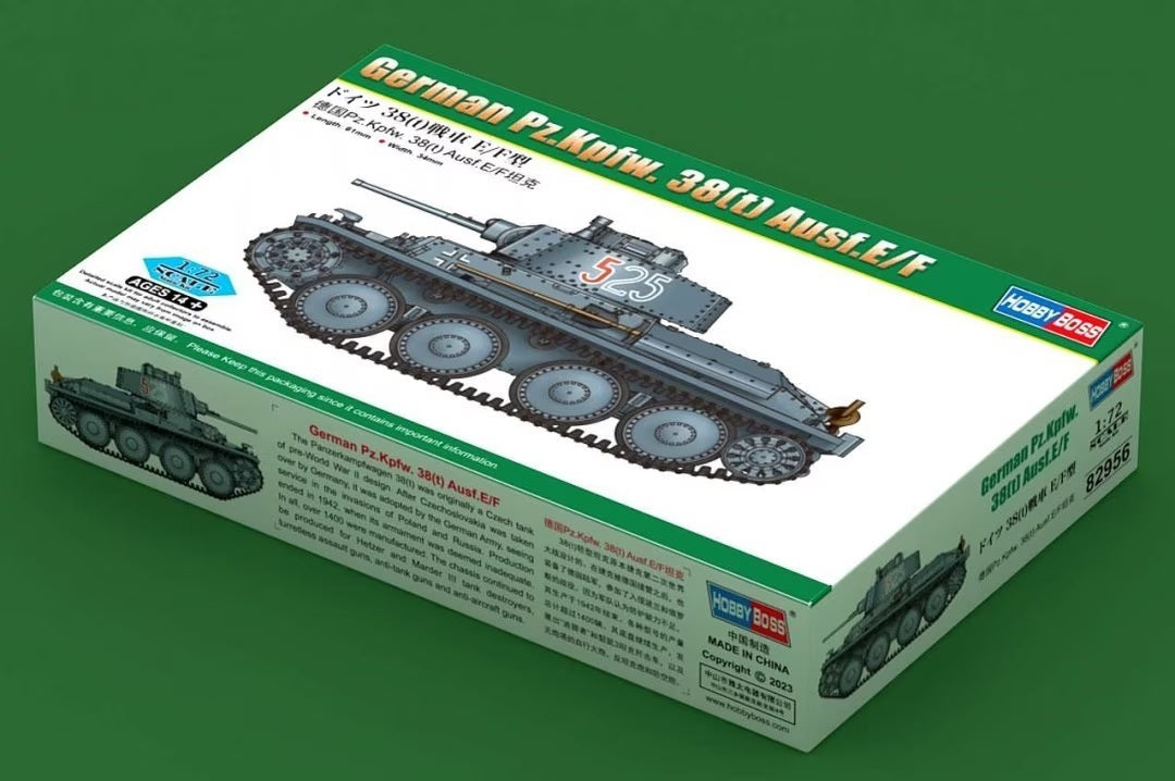 HB82956 HobbyBoss 1/72 German Pz.Kpfw. 38(t) Ausf.E/F Plastic Model Kit HobbyBoss