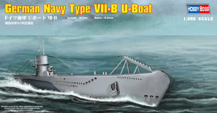 HB83504 HobbyBoss 1/350 DKM Navy Type VII-B U-Boat Plastic Model Kit [83504]