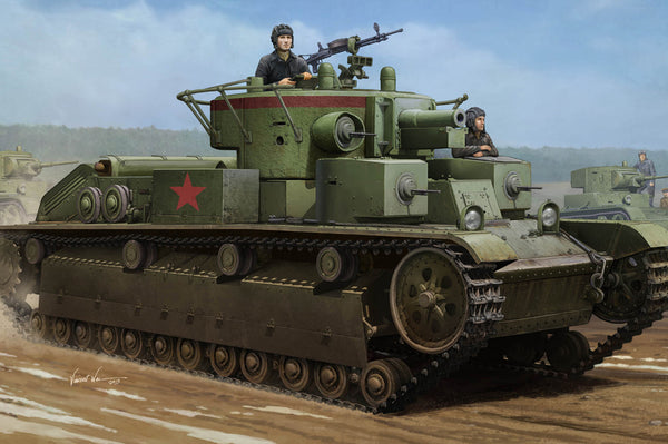 HB83852 HobbyBoss 1/35 Soviet T-28 Medium Tank (Welded) Plastic Model Kit [83852]